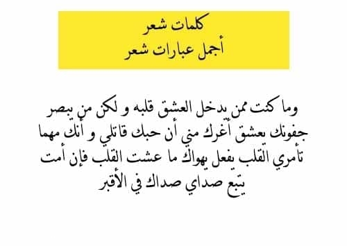 كلمات شعر وأجمل عبارات شعر