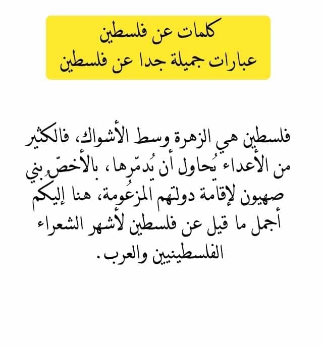 كلمات عن فلسطين عبارات جميلة جدا عن فلسطين